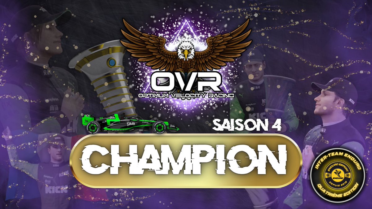 🏆 CHAMPION INTER-TEAM ENDURO 4 🏆
L'équipe @OVR_EsportF1 est sacrée championne de cette quatrième édition de l'inter-team Enduro !!!! 👏