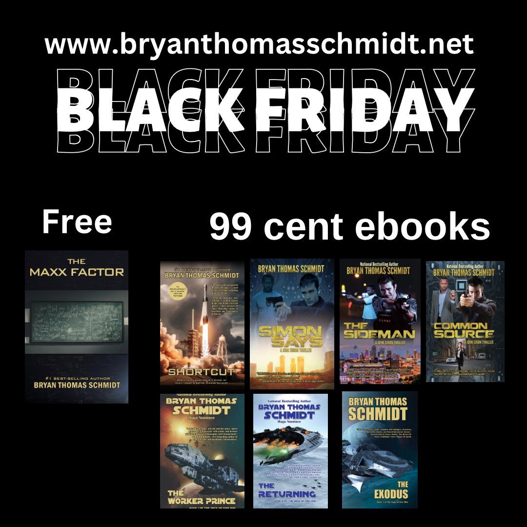 Available through Monday, great deals on all my novels! #thrillers #scifi #procedural #deals #kindle amazon.com/stores/Bryan-T… #writing #books #bookdeals #kindleunlimited #sales #blackfriday
