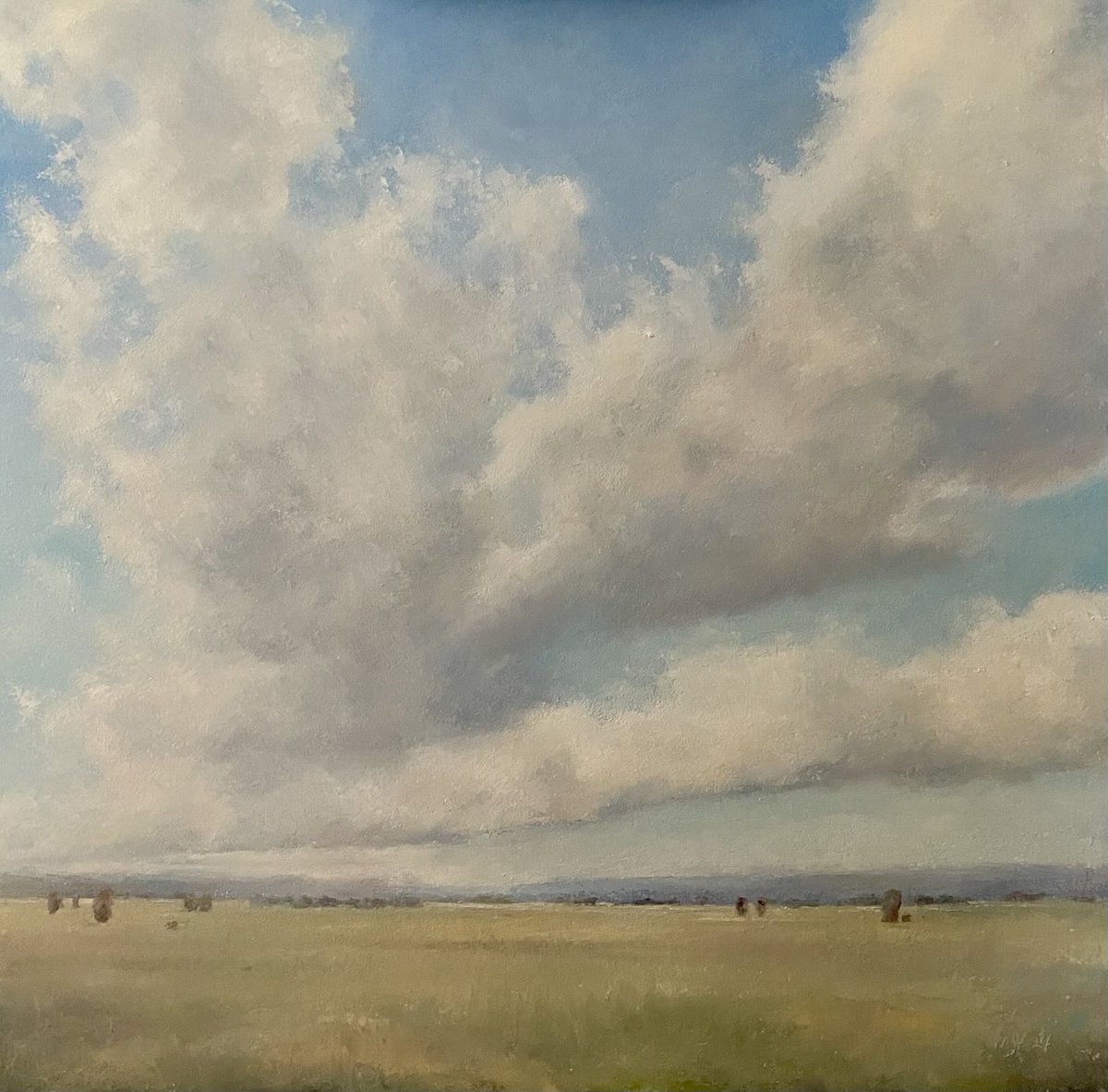 Lazy Afternoon: 24x24 oil and cold wax on birchwood panel at www.kidstonart@blogspot.com #art #montana. This is one of the biggest pieces I’ve done in this style.