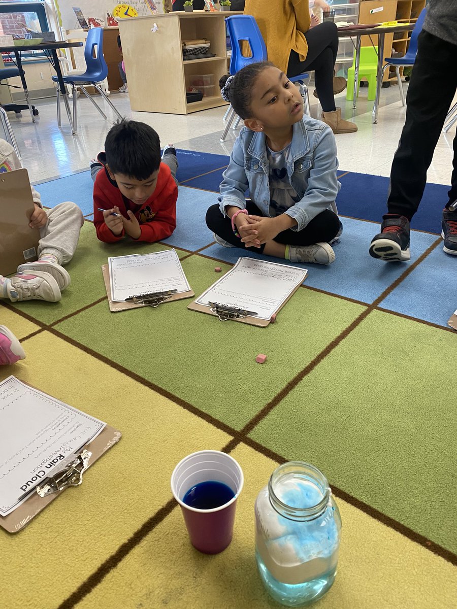 Our kinder scientists observed how rain clouds work. How many drops of water did it take to break through the cloud?  ☁️ <a href="/PVanier_DPCDSB/">Pauline Vanier Catholic ✝️ Elementary School</a>