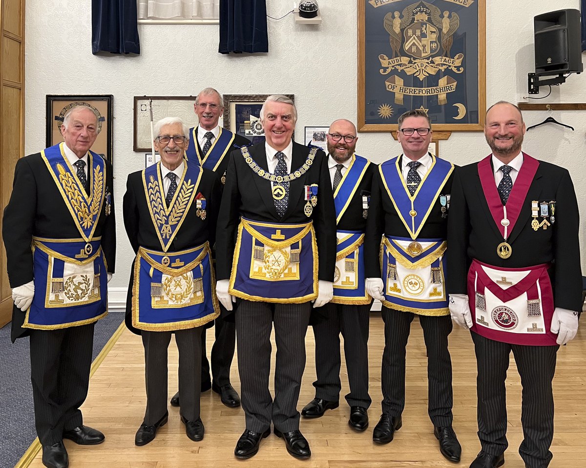 PGLHerefords's tweet photo. A great night at Dean Waterfield Lodge.  Good support for the Deputy Provincial Grand Master @GrahamCKing1 from the Provincial Team watching a double passing ceremony.  Well done and a great job to all that participated in the evening. https://t.co/wyt1ilbUeJ