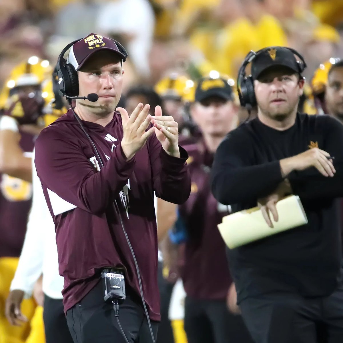 MLFootball (@_mlfootball) on Twitter photo WHOLESOME: Arizona State head coach Kenny Dillingham earned a $200,000 bonus for winning nine wins on Saturday.
This week, he told 20 off-the-field ASU staff members they would receive a $5,000 to $10,000 bonus.
CHANGING THEIR LIVES. <a href="/KennyDillingham/">Coach Dillingham</a> π«‘π«‘
(Via <a href="/SunDevilSource/">SunDevilSource.com</a>) WHOLESOME: Arizona State head coach Kenny Dillingham earned a $200,000 bonus for winning nine wins on Saturday.
This week, he told 20 off-the-field ASU staff members they would receive a $5,000 to $10,000 bonus.
CHANGING THEIR LIVES. <a href="/KennyDillingham/">Coach Dillingham</a> π«‘π«‘
(Via <a href="/SunDevilSource/">SunDevilSource.com</a>)