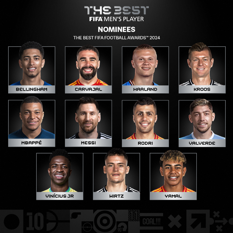 FIFAWorldCup's tweet photo. #TheBest FIFA Men's Player 2024 nominees.

Let the voting begin... 🗳️