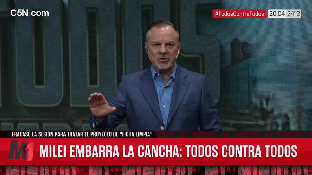 C5N's tweet image. 🟥 AHORA | Ya empezó  #MinutoUno con @Gatosylvestre

🐦 Opiná con #TodosContraTodos 

📺 Hasta las 21.30 hs. por @C5N y en bit.ly/C5NENVIVO24HS