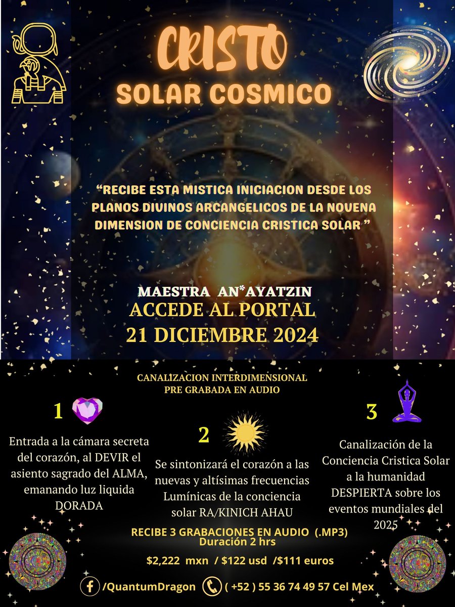 org_trascender's tweet photo. ☀CRISTO SOLAR COSMICO ️☀ INICIACION  MASTER 21 DIC 2024
🌎 UNETE AL PORTAL DEL 21 DICIEMBRE 2024, EN EL EVENTO DEL SOLSTICIO, PARA RECIBIR ESTA MISTICA INICIACION DESDE LOS PLANOS DIVINOS ARCANGELICOS DE LA NOVENA DIMENSION DE CONCIENCIA CRISTICA SOLAR ☀ https://t.co/BkaRFxHbgV