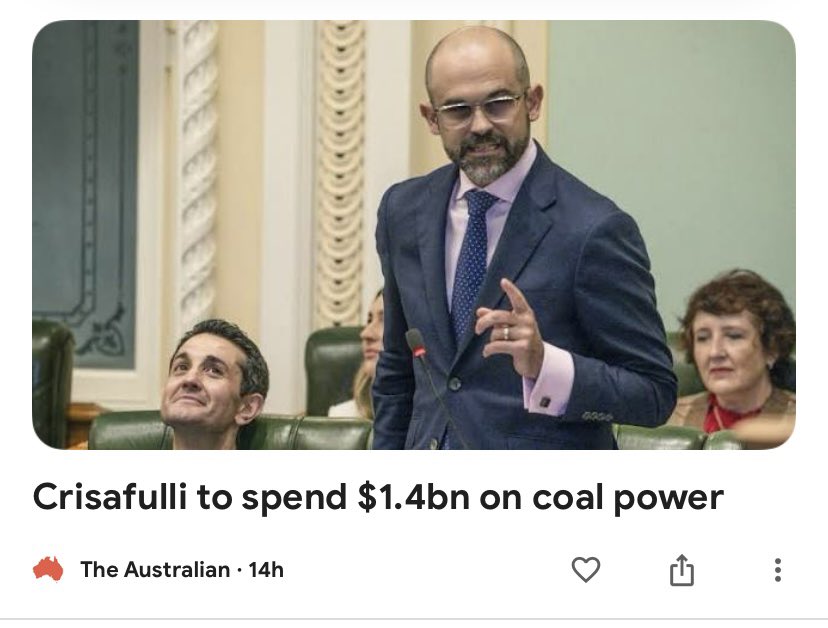 LyndaFrench19's tweet image. #qldpol #QldLNPDirt #LNPCuts
Paywall
More than $1bn of taxpayer money will be spent maintaining Queensland’s fleet of #coal-fired power stations as the Crisafulli government prepares to dump legislated renewable energy and emission reduction targets.

theaustralian.com.au/business/minin…