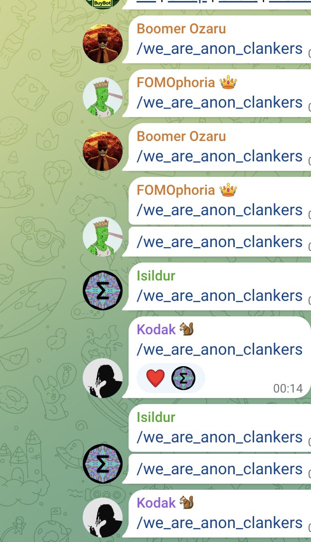 TG anons are clankin