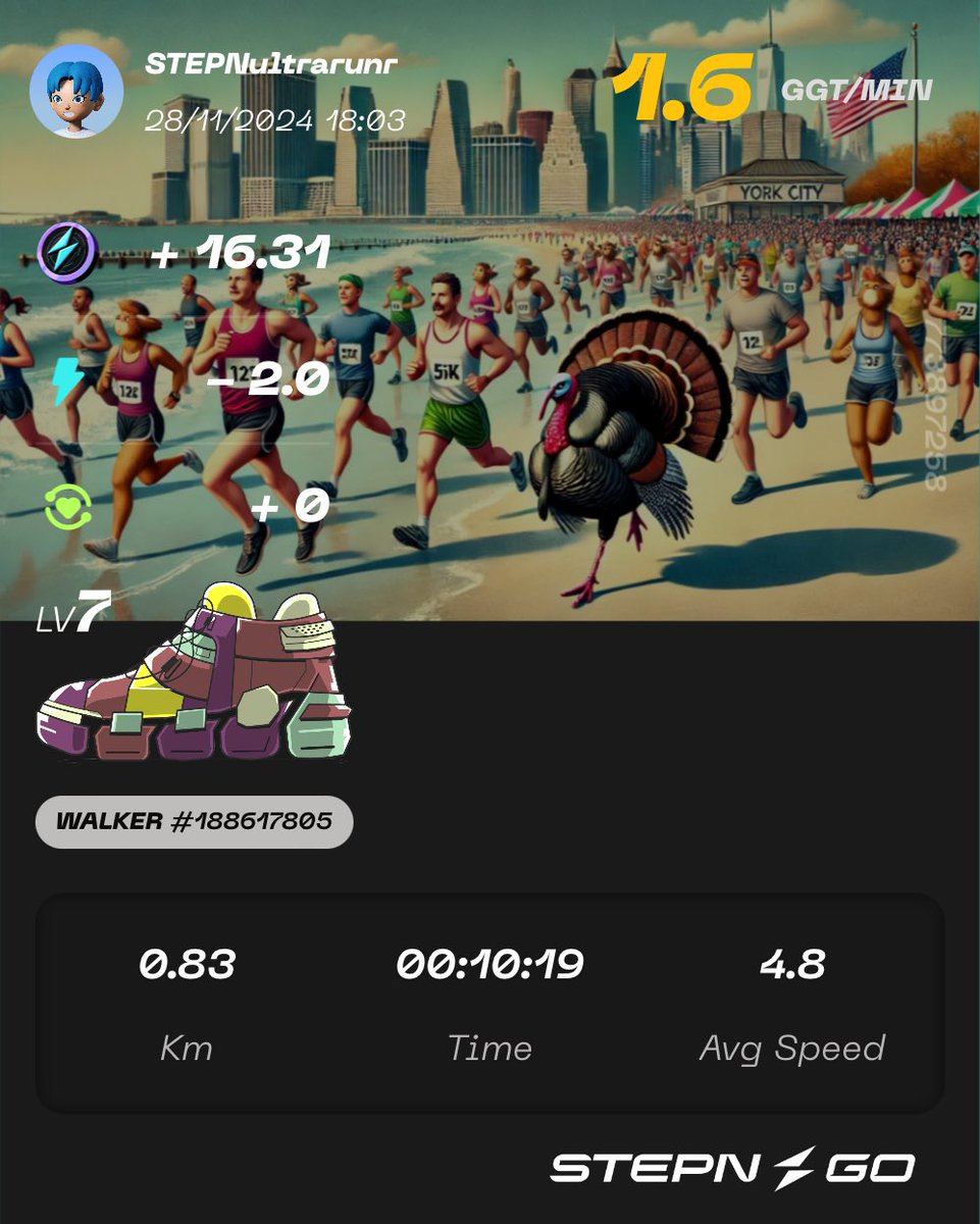 Turkey Trotting w/ ⁦<a href="/Stepnofficial/">STEPN GO</a>⁩ 🦃