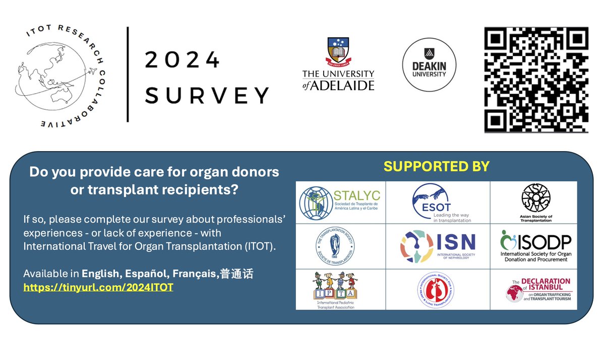 If you have not done so already, please participate in the
<a href="/ITOT_Research/">ITOT Research Collaborative</a> global survey about travel for transplantation.