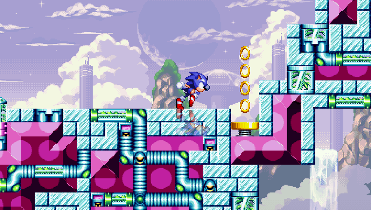 Axanery's tweet photo. All of the art we've shown for #SonicCDX Tidal Tempest this far (1/2)

Designed by @Cyber_1204, myself, ChillWay, @louplayer54, and @joshyflip 

Act 1: https://t.co/bXGXHF1Au5