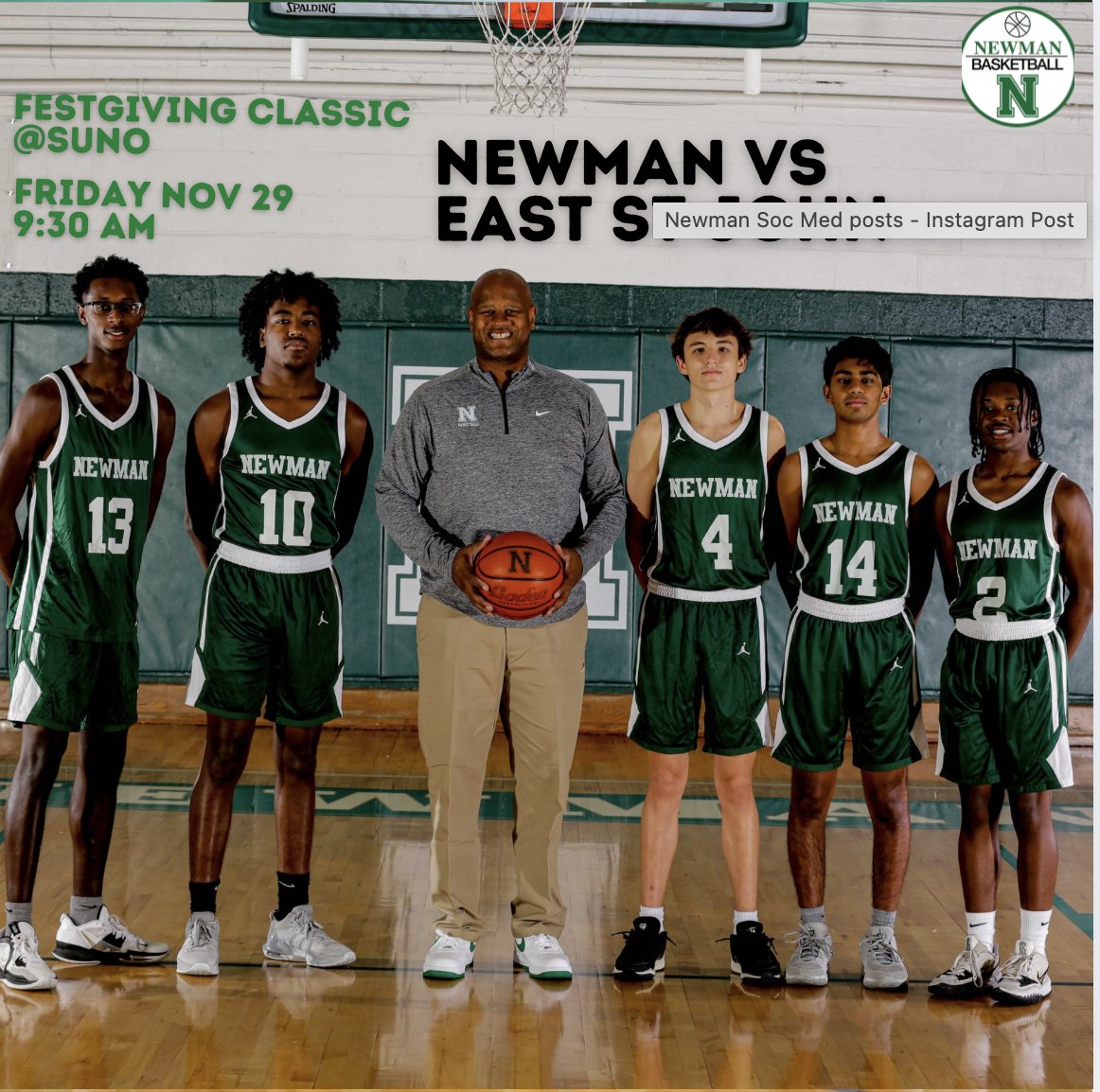 Newman_Bball's tweet photo. Game Alert: Newman vs East St John https://t.co/E9Ik48Bsci