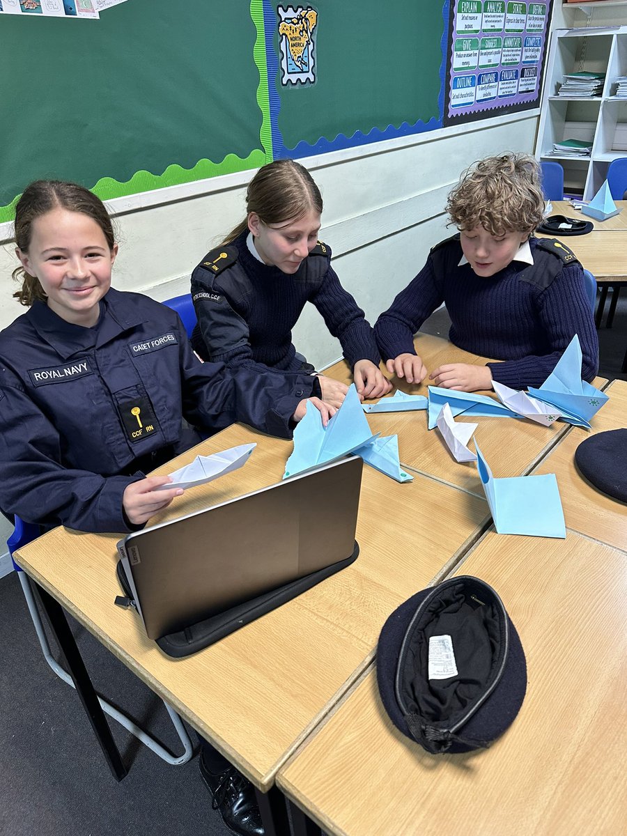 RydeCCF's tweet image. In our Royal Navy section, during @CCFcadets , our newest cadets learnt the rules of the road in a more ‘hands on’ approach via #Origami
Learning through fun!
#thursdaymood