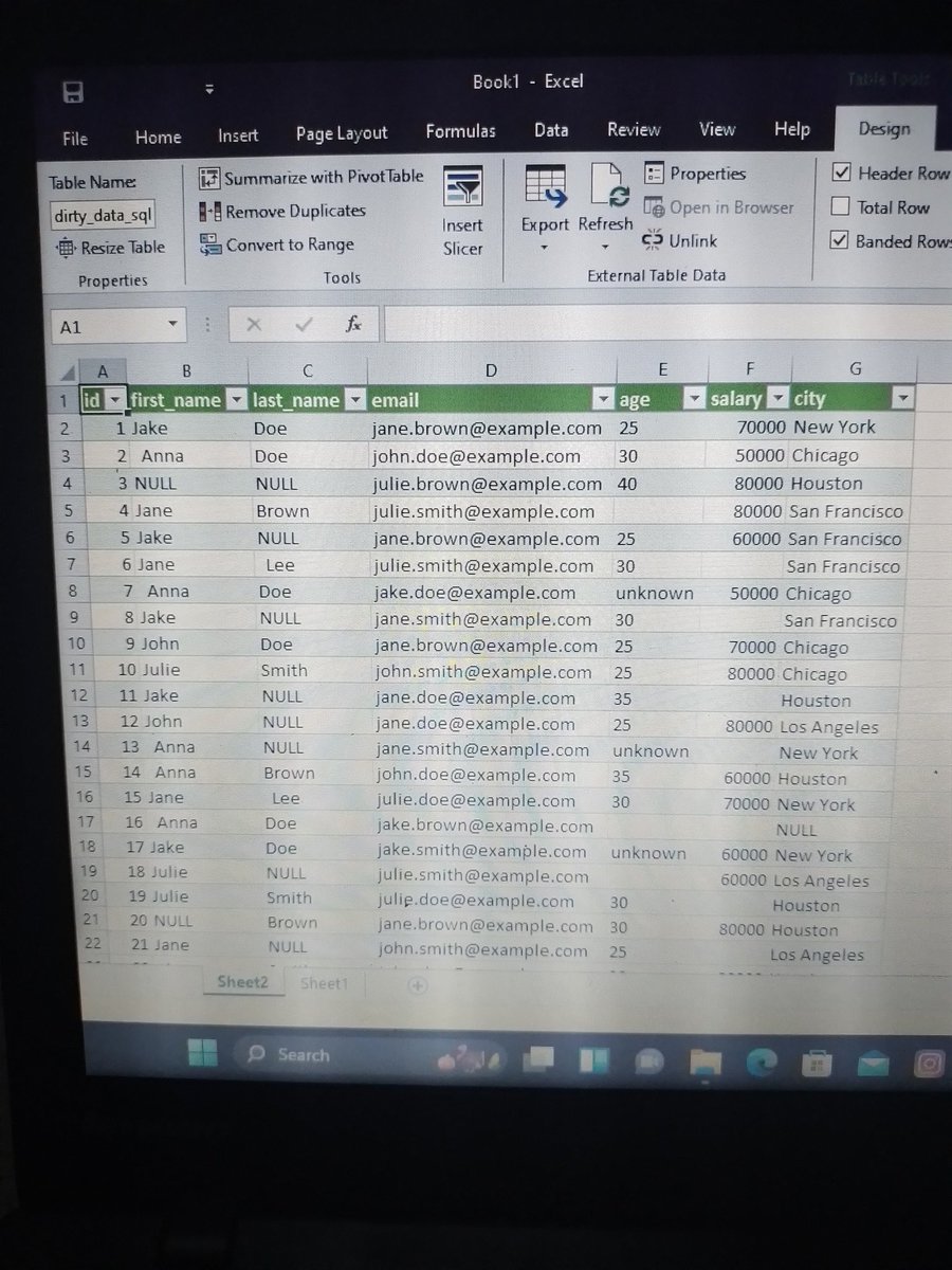 _Cheeknorrnye's tweet image. #Techcrushchallenge #Day2. Data import and cleaning 
1. Frame one is my dirty dataset while frame two is the dataset after cleaning.  To import a data from a CSV file into excel, you go to your excel ribbon, click on data then select from text/CSV. After importing your data,