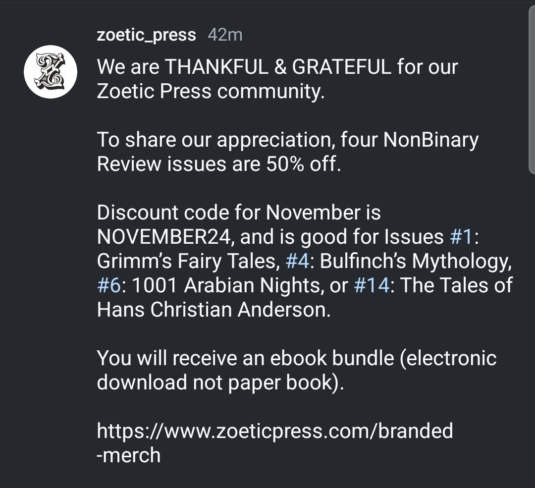 Don't forget to take advantage of our THANKFUL &amp; GRATEFUL sale. Use the discount code NOVEMBER24 for 50% off select issues search.app/?link=https%3A…