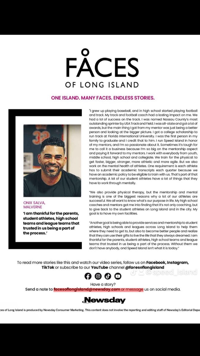 Thank you Newsday for the Faces of Long Island feature. <a href="/Newsday/">Newsday</a>