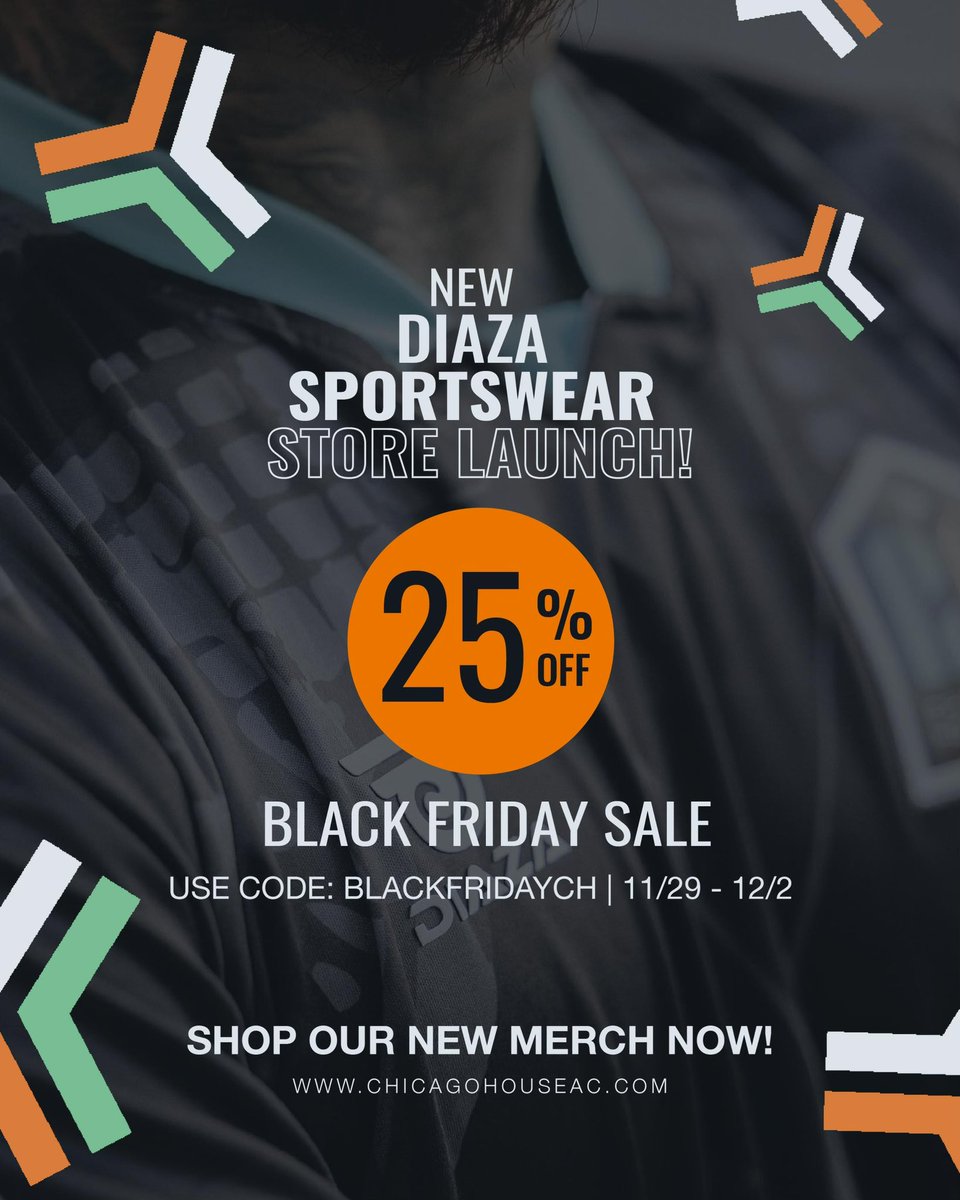 New Diaza Sportswear Store Launch! 🖤🧡 #BlackFriday

Celebrate the launch of our new merch store with 25% OFF everything this Black Friday weekend!

🛍 Sale Dates: 11/29 – 12/2
🏷 Use Code: BlackFridayCH

Visit chicagohouseac.com and click SHOP!