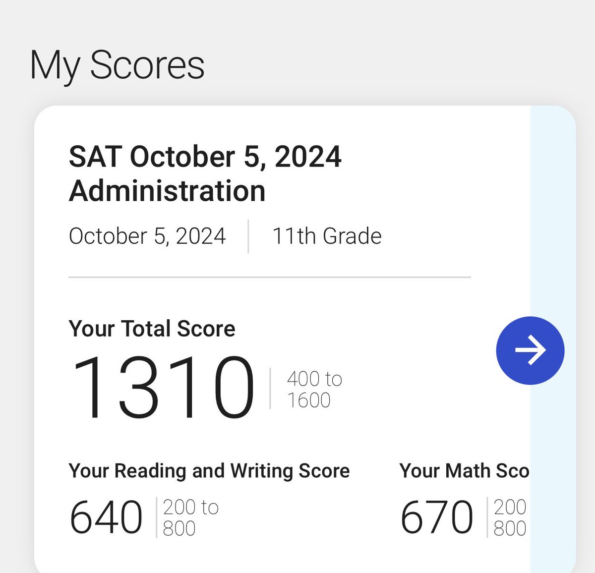 First attempt SAT score. Planning on taking it at least 2 more times. #studentathlete