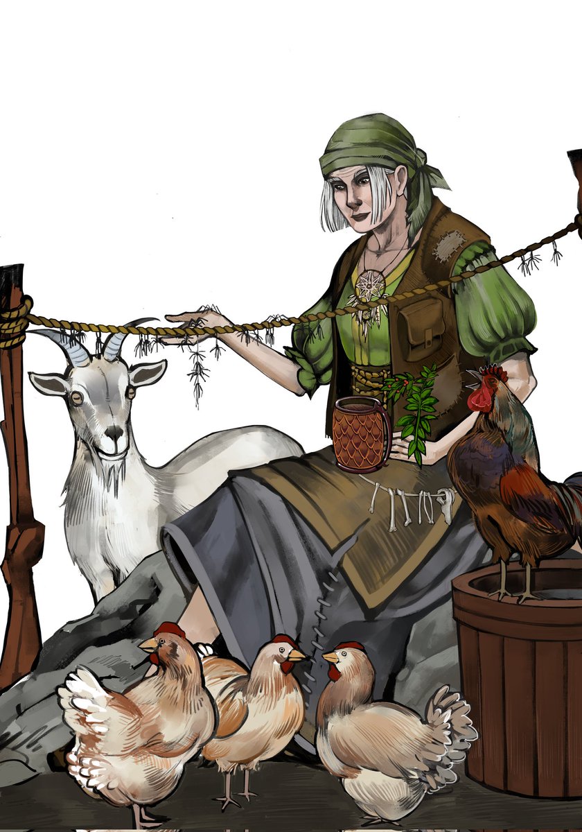 Hedge Witch, a #WFRP character commission. Had a great time drawing this old lady
