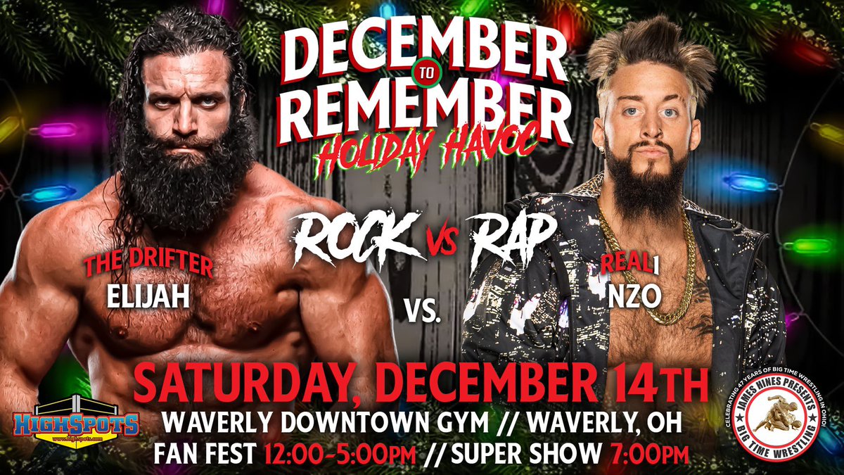 See Elias vs <a href="/real1/">REAL1 (FKA Enzo Amore)</a> on Saturday December 14th in Waverly OH at December to Remember! 

Get your tickets at holidayhavoc2024.eventbrite.com

Can’t make the event? Mail-ins are accepted, place your order at highspotsauctions.com/collections/hi…