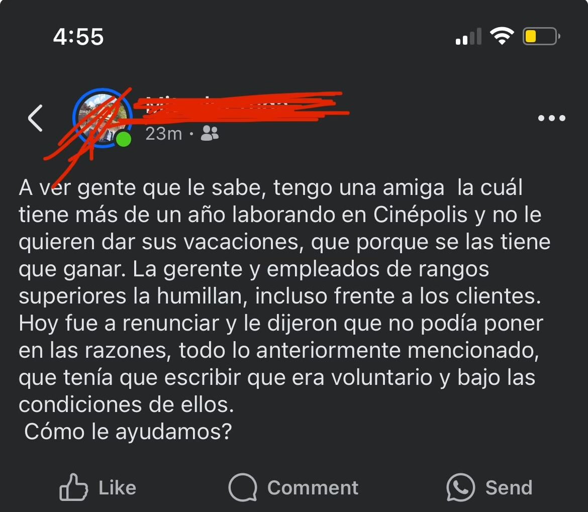 Eh, ¿qué pasó aquí, <a href="/Cinepolis/">Cinépolis</a>? Con que explotando empleados en Ciudad Juárez?