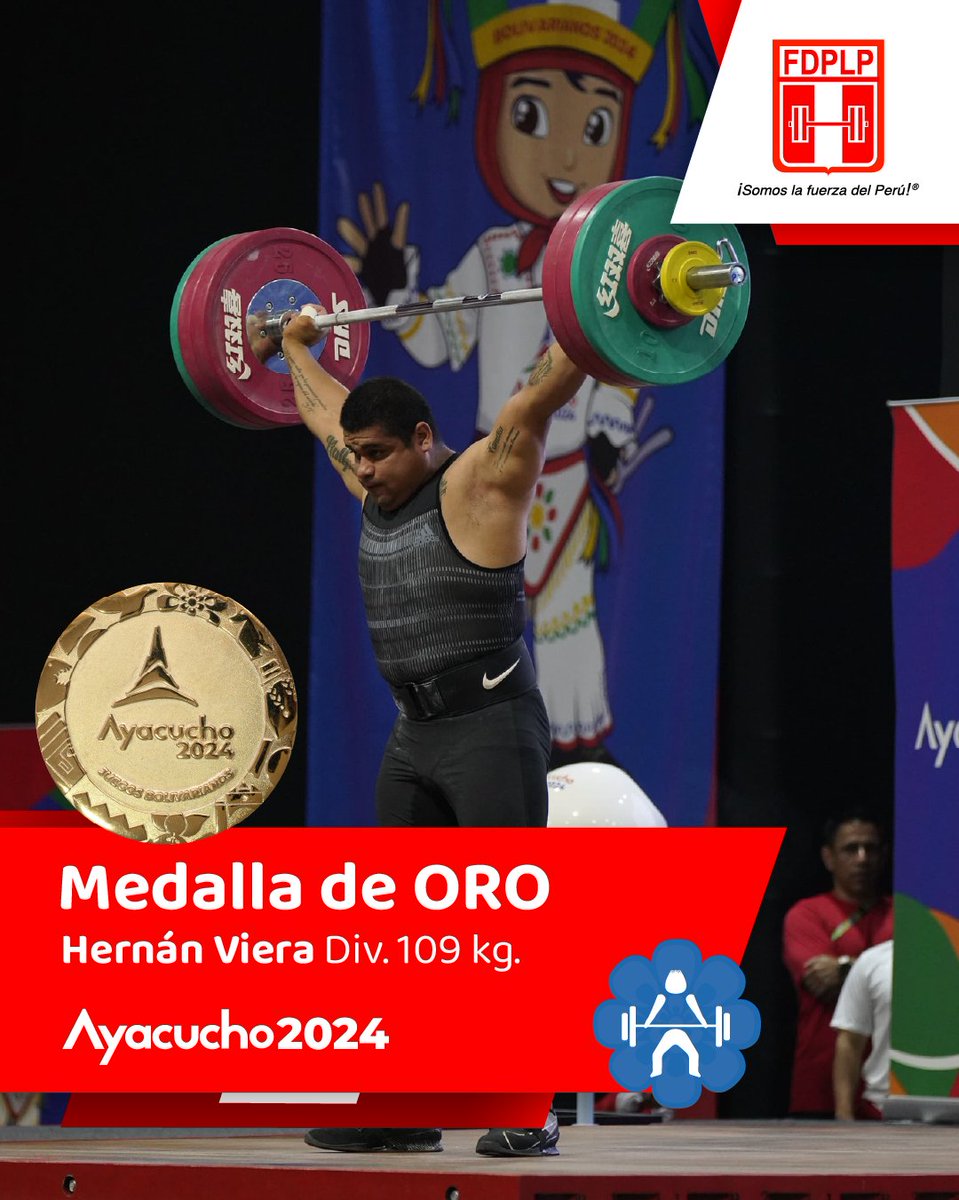 🥇ORO para el 🇵🇪Team Perú. Sumamos 8 preseas en el medallero de los Juegos Bolivarianos Ayacucho 2024.

Hernán Viera en al Div. 109kg. logra la medalla dorada.