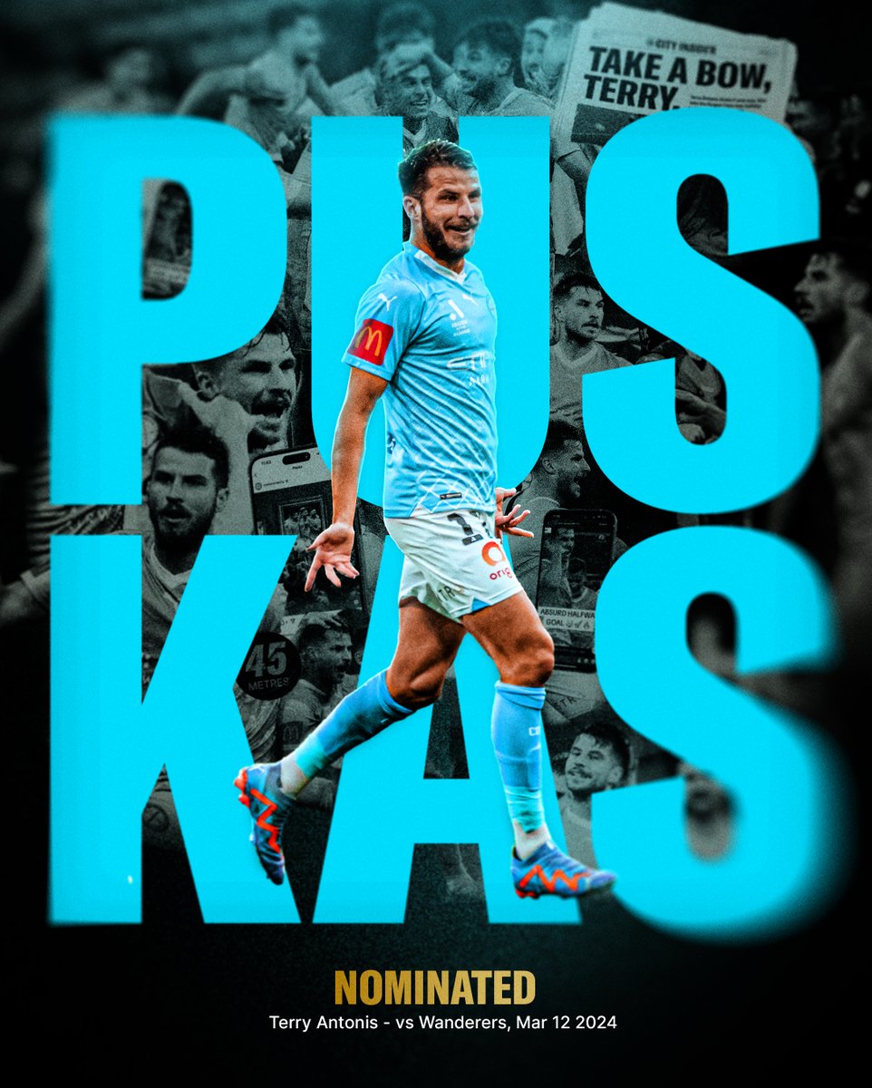 MelbourneCity's tweet image. 🚨 Terry Antonis’ wondergoal from earlier this year has been included on the shortlist for the 2024 Puskás Award!

It’s just the second A-Leagues goal ever to receive that honour 😱

🗳️ Cast your vote: melbc.it/puskas