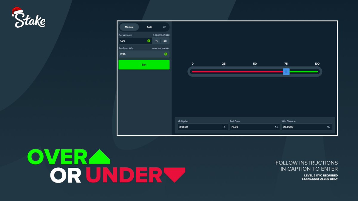 Over 🟩 or Under 🟥

Do you think the next roll is over or under than the starting position pictured below? 👀

Comment your selection below alongside your username and we'll randomly selected 10 correct answers to win $100 of Stake credit each 🤑