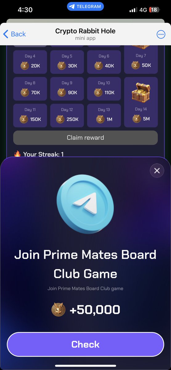 What an absolutely privileged to see the Prime mates within the quest to earn of <a href="/CryptoRabbitTCG/">The Crypto Rabbit Hole®</a> TG app 

And how smooth it is to collect them sweet tokens 

To all Prime mate Holders make sure to tap in and get them rewards 

For all that participate in rewards claim you will