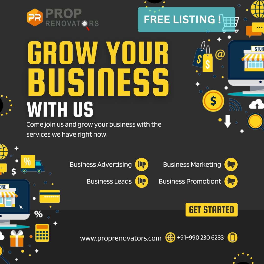 proprenovators's tweet image. Hey all you amazing business owners in India!  Exciting news - Proprenovators now offers FREE business listings on our website! Don't miss out on this opportunity to increase your online visibility! #FREEBusinessListing #BusinessListings #LocalBusinessListingServices
