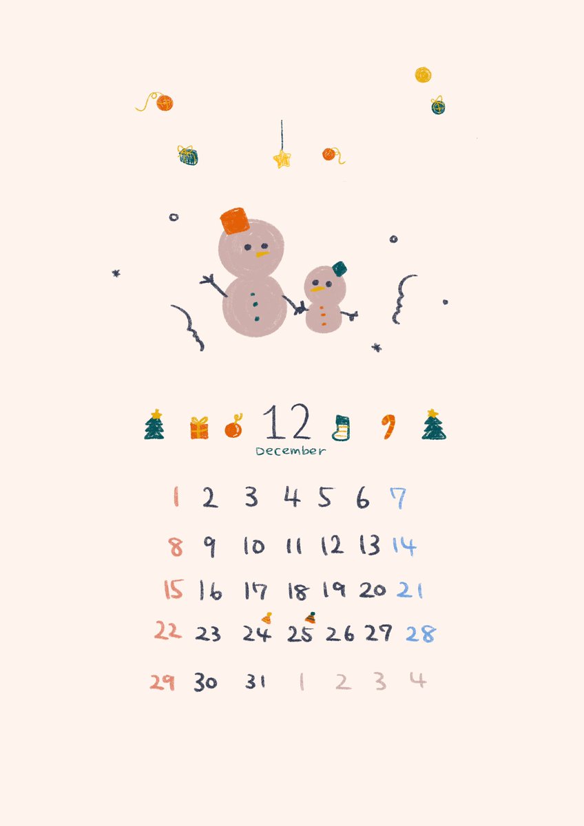 m_011656's tweet photo. 12月のフリーカレンダー出来ました🗓
ご自由にお使いくださいꕤ︎︎ 

#フリーイラスト 
#フリーカレンダー
#イラストレーター  
#art 
#私の絵柄が好みって人にフォローされたい
#イラスト好きさんと繋がりたい 
#絵描きさんと繋がりたい 
#イラスト依頼募集中 https://t.co/I8Mm1QSeKV