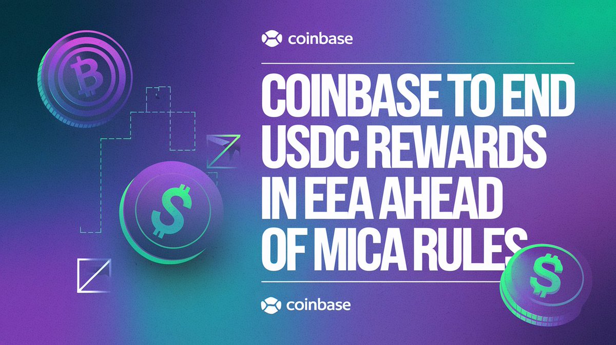 Ai_fxTrader's tweet photo. Starting December 1, Coinbase will halt USDC rewards in the EEA, aligning with upcoming MiCA regulations for crypto assets. The program, popular for offering daily interest.
read more - https://t.co/hwhtztmRrP

#forex #forextrader #Thanksgiving #forexmarket #forextrading https://t.co/t1StzOdiZS