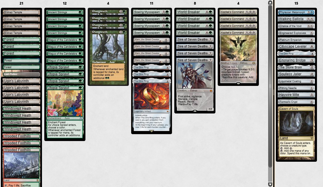 TennoMTG's tweet image. Decided to bench belcher for a day and took @Aspiringspike 's recent brew of Green Sire ramp for a spin. Went b2b 4-1s (both losses I punted the win) and was very impressed. Took it to the Challenge today and went 4-2, lost breakers placing 10th.

Veeeery high on the shell so far