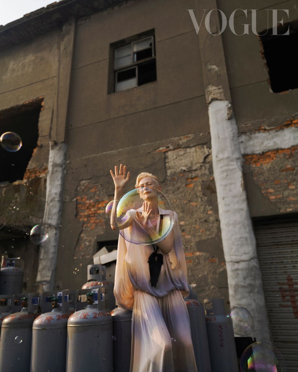 Tilda Swinton photographed by Zhong Lin for VOGUE Taiwan (Dec, 2024)