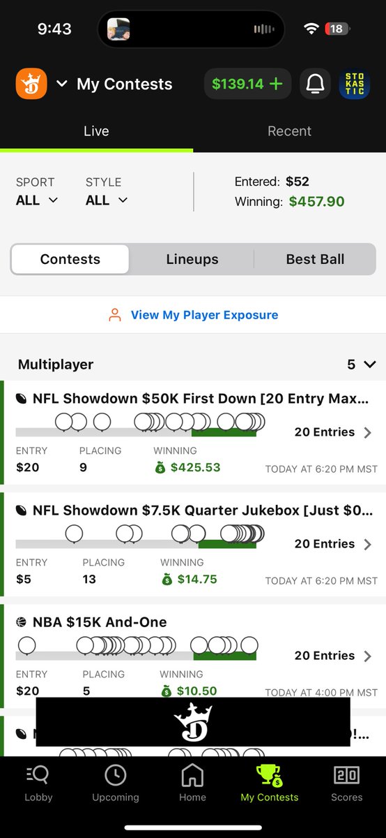 zachwDFS's tweet image. I know it doesn’t necessarily mean the free month due to the splits but two 1st places in one week is huge! @StokasticHOF