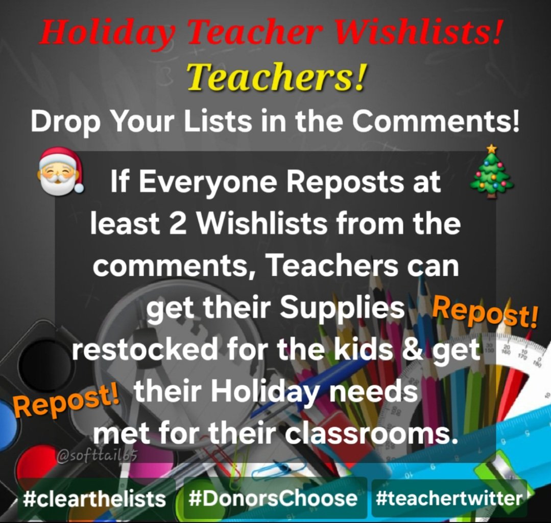 softtail65's tweet photo. If you replace 1 cup of Starbucks with 1 Book this Holiday Season the Teachers &amp; Kids can get their Classroom Supplies Restocked! 📚
Teachers, drop your lists! 🧑‍🏫 
Everyone else, go Shopping! 🛍Repost! 🔄
Ty! 🍎
#clearthelist
#DonorsChoose  
#teachertwitter
#clearthelists2024 https://t.co/u9Ywsi7XSp