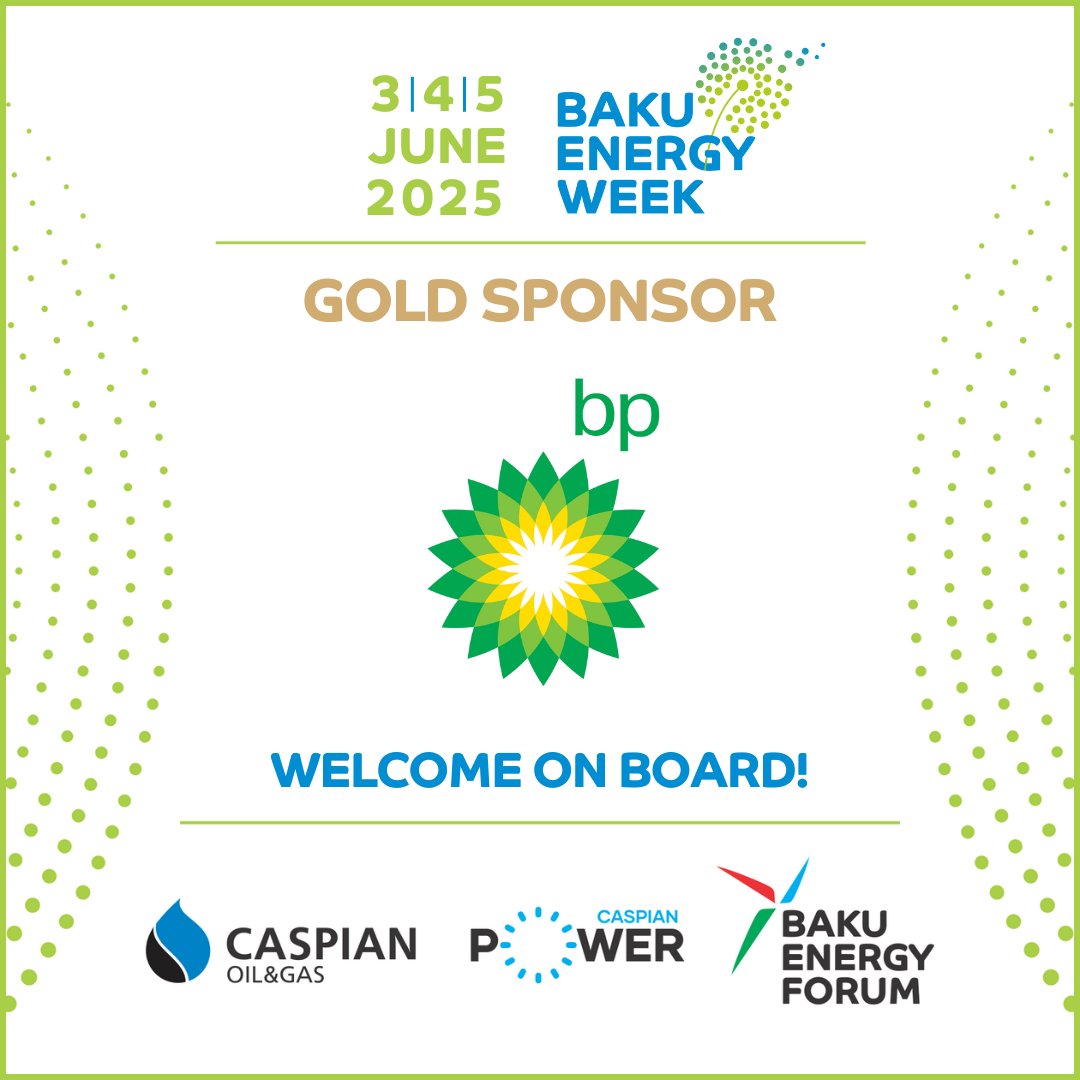 Proud to welcome <a href="/bp_plc/">bp</a> as the Gold Sponsor of Baku Energy Week! 🌟 

Let's unite industry leaders in a drive for innovation and sustainable energy. 📷 

#BakuEnergyWeek2025 #energy