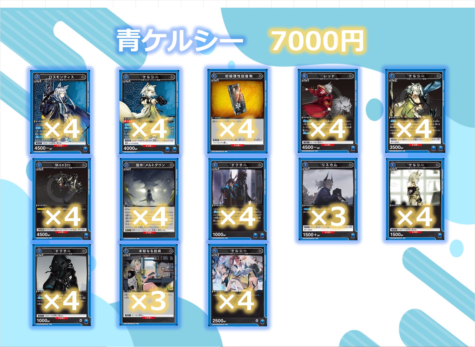 アークナイツ：【青】ロドス・アイランド製薬デッキ(ケルシー軸