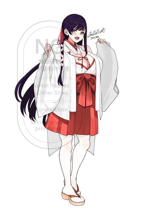 巫女リーンを最近流行りの黒髪リーンにしてみた 