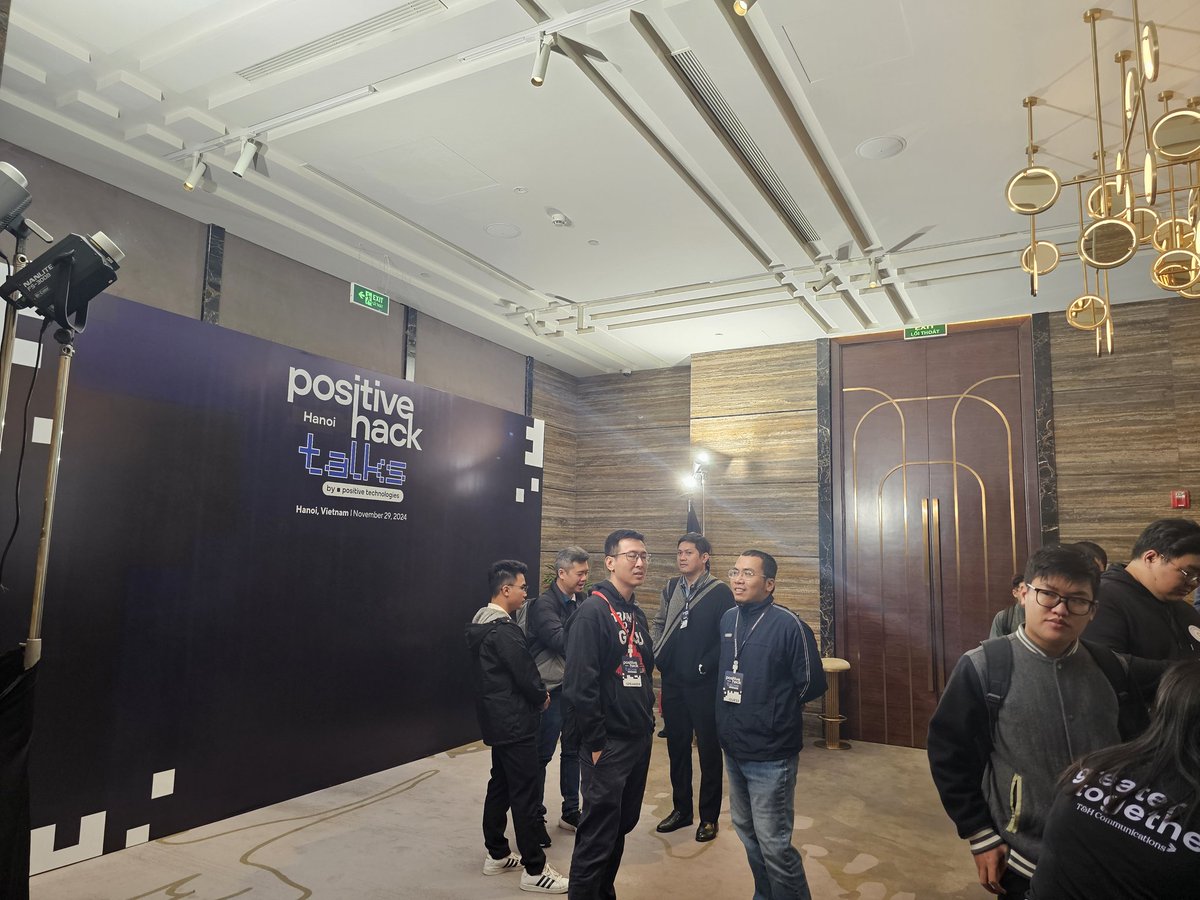 haxor31337's tweet photo. Checkin at conference #pttalk @ptsecurity with @l33tdawg and @jkana101
Can't wait to see all great talk here 🤩
@kienbigmummy and @HHieupc on the mic 🫡 https://t.co/SjQtZYRQeW