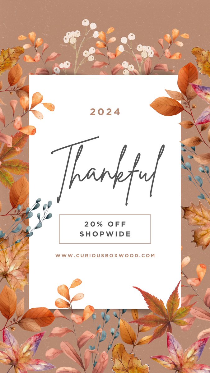 We are so grateful for all of you and your support in 2024! Shop a site wide sale for 20% off through Monday and grab a pin for yourself or an awesome colleague 🦃🍂🛍️ curiousboxwood.etsy.com