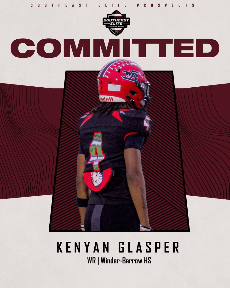 Southeast Elite Prospects (@southeastelite_) on Twitter photo ⭐️ COMMITMENT ⭐️
📲 <a href="/Kenyan_Glasper/">KenyanGlasper</a>
has OFFICIALLY COMMITTED to play in the 2024 Southeast Elite Junior Bowl!
🗓️ December 27-29, 2024 ⭐️ COMMITMENT ⭐️
📲 <a href="/Kenyan_Glasper/">KenyanGlasper</a>
has OFFICIALLY COMMITTED to play in the 2024 Southeast Elite Junior Bowl!
🗓️ December 27-29, 2024