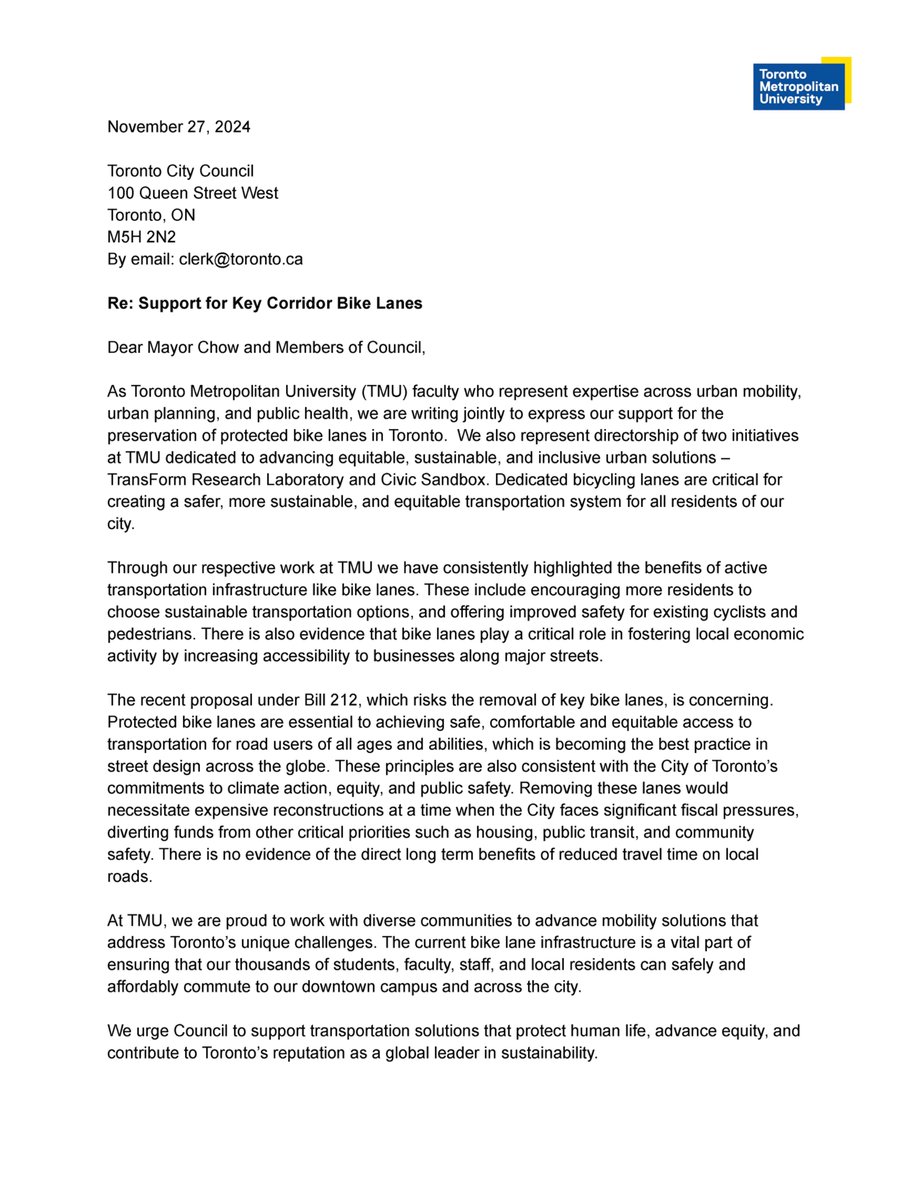 Dianne Saxe - Toronto City Council Ward 11, UR (@diannesaxe) on Twitter photo Huge thanks to the four Toronto universities who have, at my request, thrown their weight and expertise behind Toronto's bike lanes: <a href="/UofT/">University of Toronto</a>, University of St. Michael’s College, <a href="/CityBuildingTMU/">City Building TMU</a> and <a href="/OCAD/">OCAD University</a> . <a href="/YorkUniversity/">York University</a> , where are you? <a href="/CycleToronto/">Cycle Toronto</a> <a href="/TO_Cycling_Ped/">Toronto Cycling and Pedestrian Projects</a> Huge thanks to the four Toronto universities who have, at my request, thrown their weight and expertise behind Toronto's bike lanes: <a href="/UofT/">University of Toronto</a>, University of St. Michael’s College, <a href="/CityBuildingTMU/">City Building TMU</a> and <a href="/OCAD/">OCAD University</a> . <a href="/YorkUniversity/">York University</a> , where are you? <a href="/CycleToronto/">Cycle Toronto</a> <a href="/TO_Cycling_Ped/">Toronto Cycling and Pedestrian Projects</a>