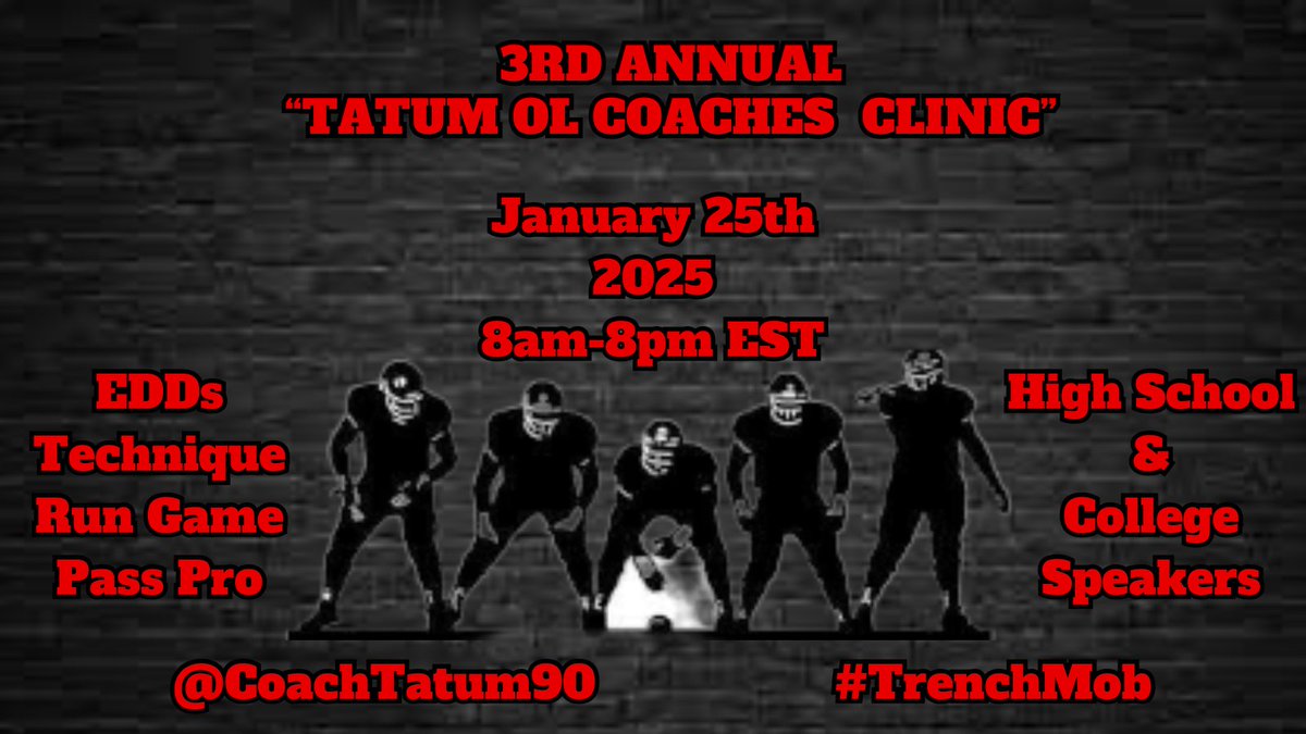 A couple of adjustments to the Clinic!
We are going from 8 am to 8 pm EST! (Truly All-DAY)
There are 300+ Coaches signed up &amp; counting!
We still need coaches from WV, ME, NV, ID, WY, &amp; MT!
The date of the Clinic is January 25th!
Still FREE, Still Online!
DM me to Sign up!