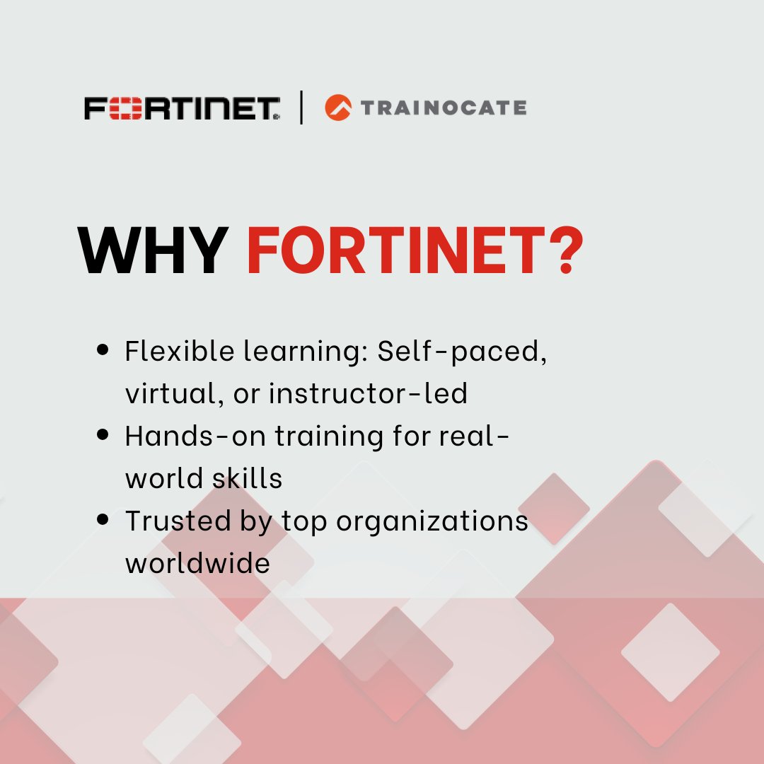 TrainocateM's tweet image. 🔐 Advance your cybersecurity skills with Fortinet’s NSE program—8 levels of flexible training.

💥 Special Offer 2025: 25% OFF select courses!
📅 Learn more: bit.ly/499cjSG
#FortinetTraining #CybersecuritySkills #TrainocateMY