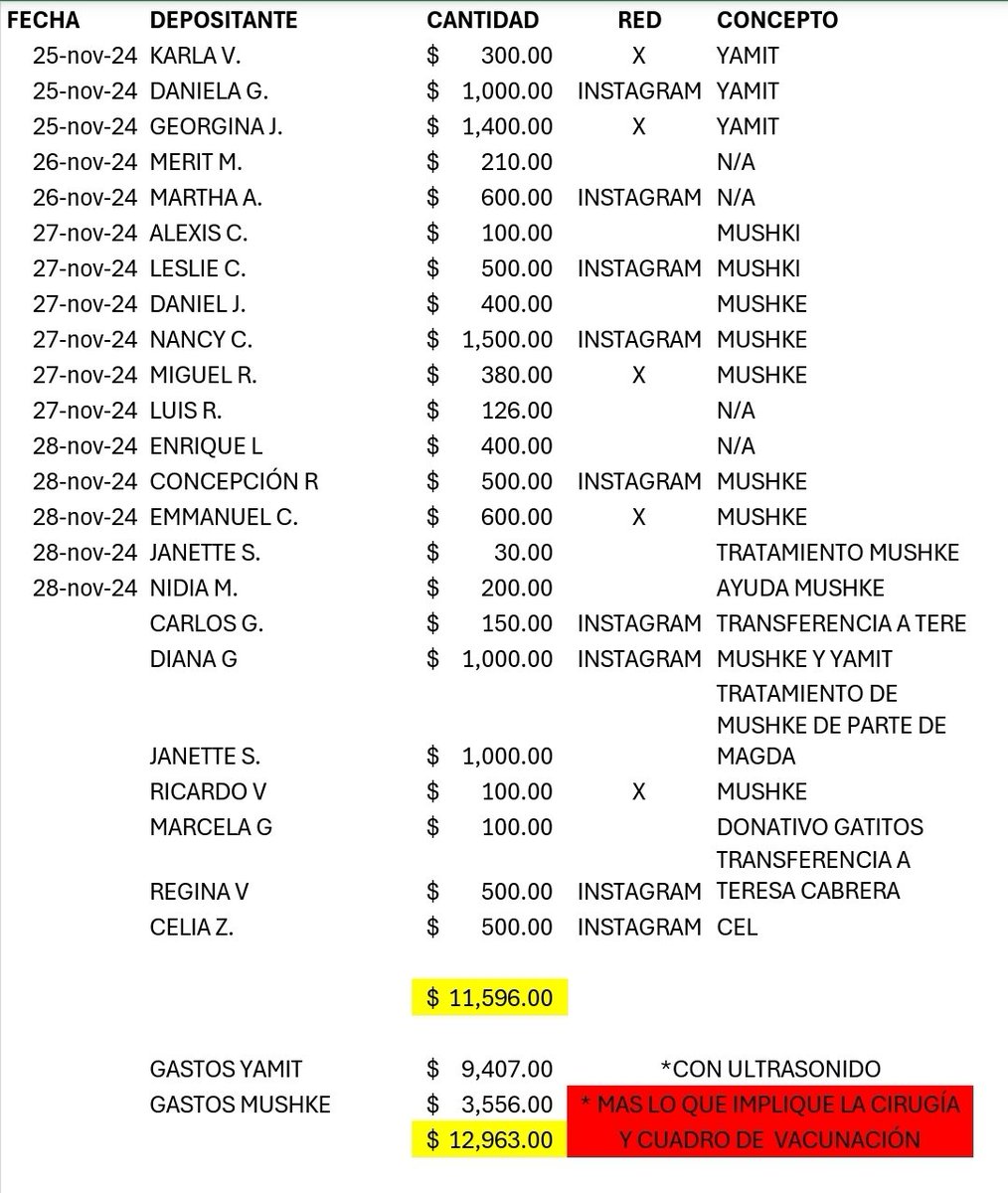 gatitosasalvo's tweet image. La cosa va así a las 8pm  de hoy 28 de Noviembre. 

Necesitamos más apoyo. Hoy no tuvimos tiempo de checar el informe médico de Mushke. Pero recuerden que nos falta para su cirugía. Además, mañana es el ultrasonido de  YAMIT. Por fa, cualquier cantidad suma. Súmate.