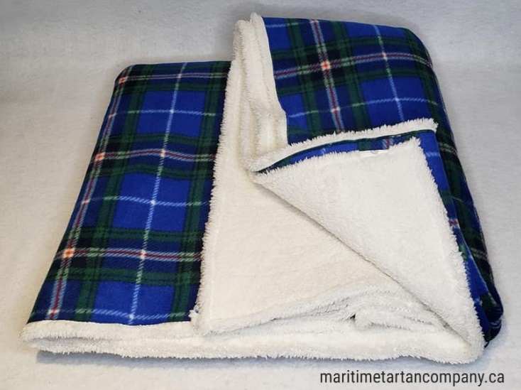 Nova Scotia tartan blankets factory bonded to soft Chenille. 

They are 5 feet x 6 feet  $75 plus tax and just $15 shipping by courier AND in time for Christmas...

I will only be able to do 12 of these due to the limited fabric  Let me know your thoughts  

 Maritime Tartan Co