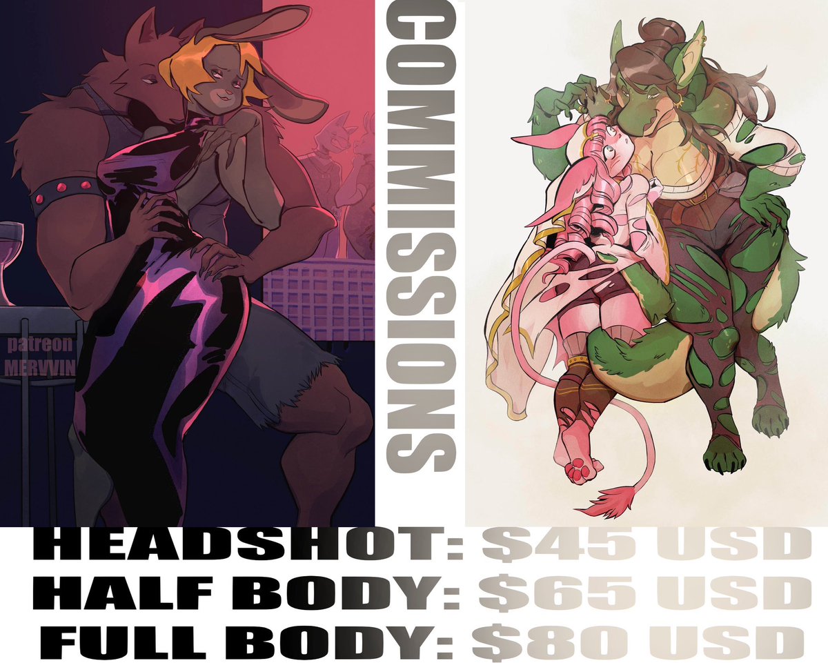 Hi guys! 

Prepayment via PayPal 
Lead time - 1 commission per 1-2,5 week

any species 
any gender 
sfw/nsfw
For payment PayPal

ICONS: $45 USD
HALF BODY: $65 USD
FULL BODY: $80 USD

ADDED BACKGROUNDS: +$70 USD
Extra Characters: 
H-B: Additional $60 USD
F-B: Additional $75 USD