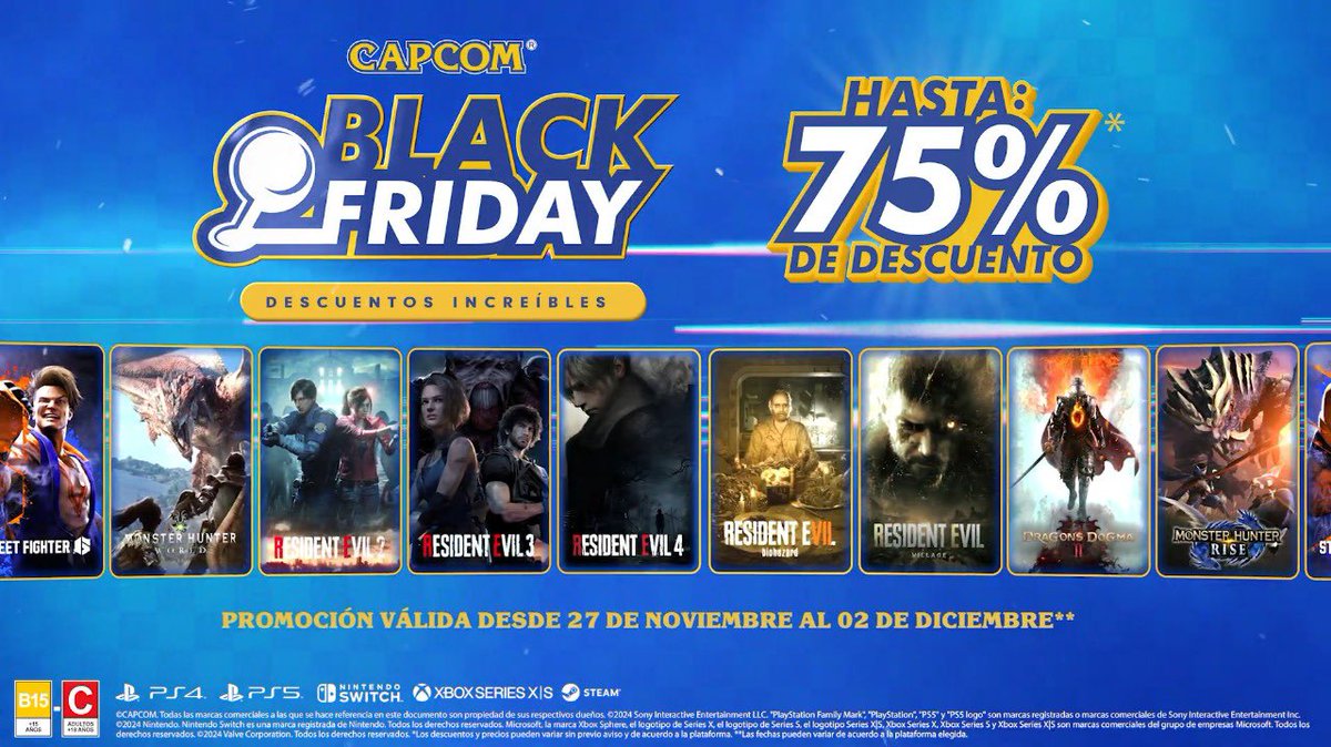 dedreviil's tweet photo. ¡Continúan los descuentos épicos de CAPCOM! 🔥

Hasta el 75% OFF en sagas como Resident Evil, Street Fighter. ¡Y más!

Disponible en PlayStation, Xbox, Nintendo Switch y Steam. Y para mis amigos de MX, sigan participando para la PC Gamer.
@CapcomLatam https://t.co/tbW2iP2DB9 #AD https://t.co/2JXlLQ5EmB