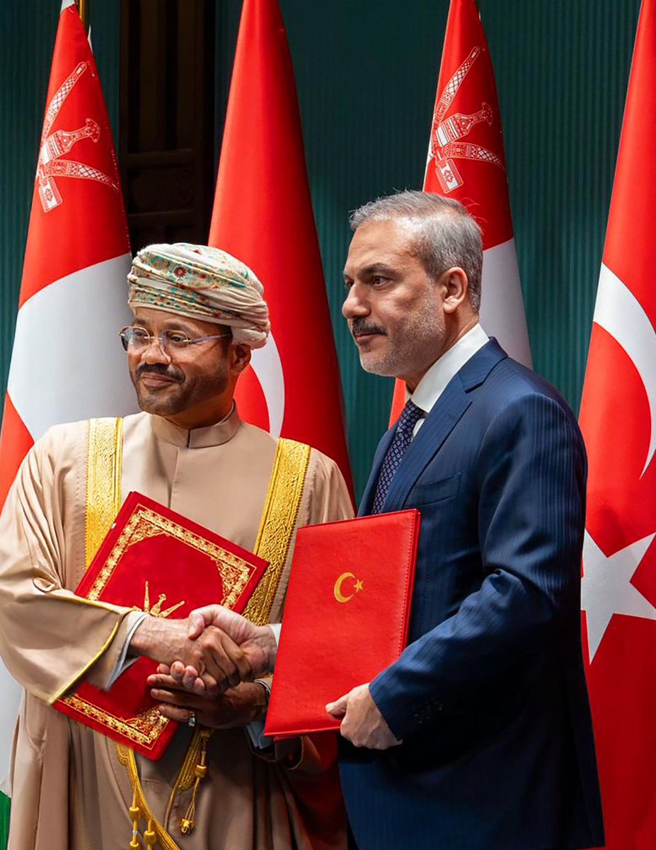 Productive consultations with my Turkish counterpart <a href="/HakanFidan/">Hakan Fidan</a> during HM the Sultan’s historic visit to the Republic of Türkiye. Together, we signed key agreements across pivotal sectors, including MOUs in political consultations, central bank cooperation, culture, labor, and