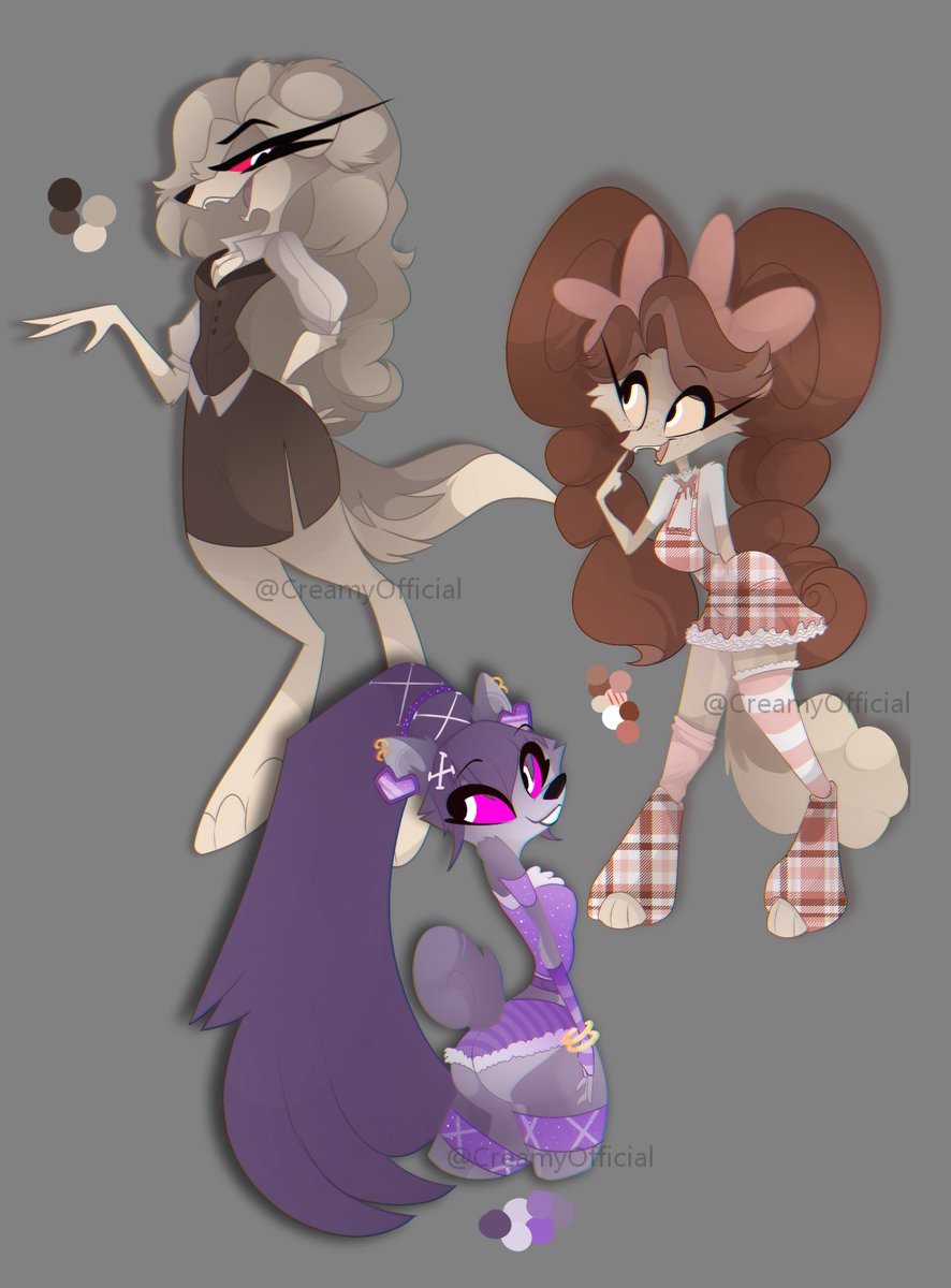 CreamyOfficial's tweet image. Some Hellhound adopts, $22/e! DM me or comment to claim
I still have another batch I posted yesterday, go check it out!
1 -  Business Saluki (open)
 2 - Ditzy Maltese (open) 
3 - Lustful Shiba (open)
#adoptables #furryadoptables #adoptableauction #furry #helluvaboss #hazbinhotel